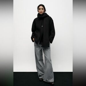 WOOL BLEND SCARF COAT Size L